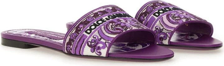 Dolce & Gabbana Slide Sandal With Embroidery - Image 2