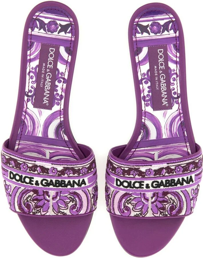 Dolce & Gabbana Slide Sandal With Embroidery - Image 6