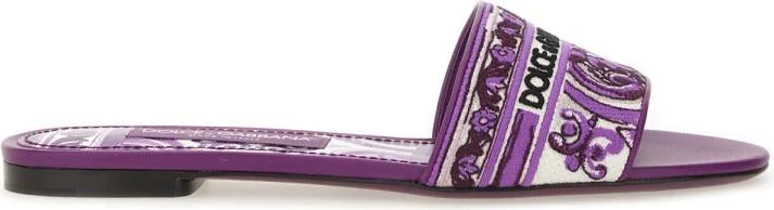 Dolce & Gabbana Slide Sandal With Embroidery