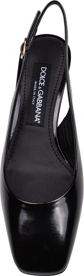 Dolce & Gabbana Slingback From The Jackie New Line In Patent Leather And Personalized Dg Heel - Image 3