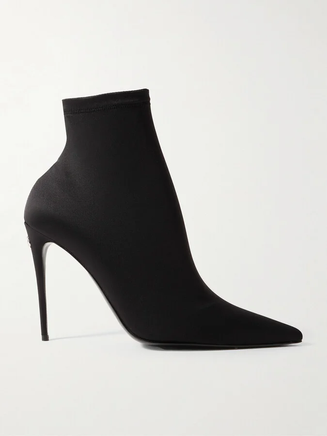 Dolce & Gabbana - Stretch-jersey Ankle Boots - Black