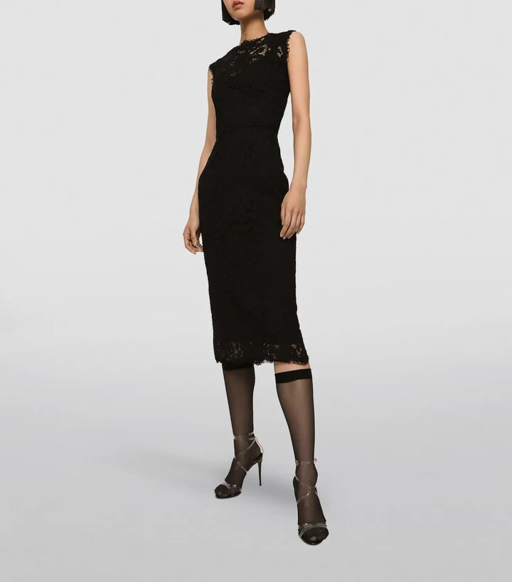Dolce & Gabbana Stretch-Lace Midi Dress - Image 2