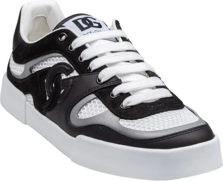Dolce & Gabbana Strobel Portofino Light Sneaker In Calfskin And Technical Mesh - Image 2