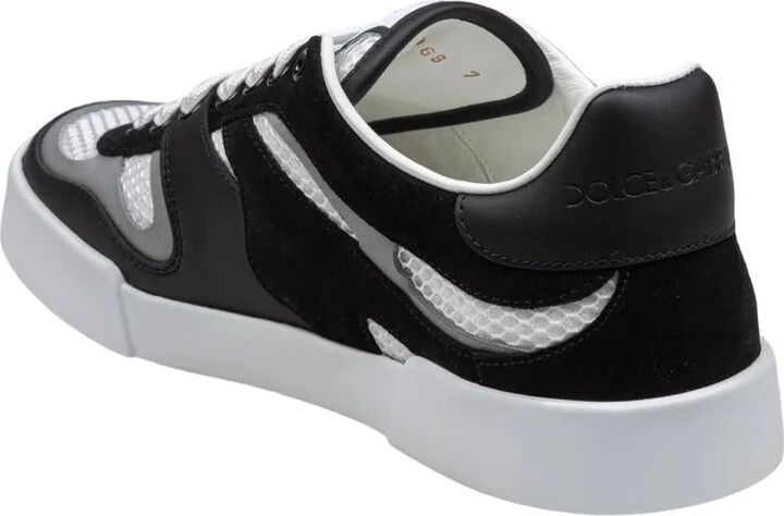 Dolce & Gabbana Strobel Portofino Light Sneaker In Calfskin And Technical Mesh - Image 4