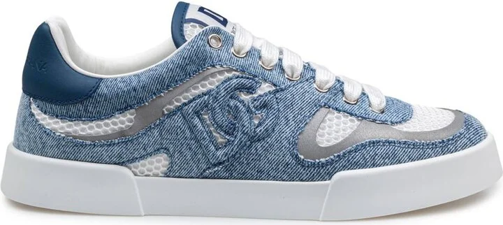 Dolce & Gabbana Strobel Portofino Light Sneaker In Technical Mesh Denim