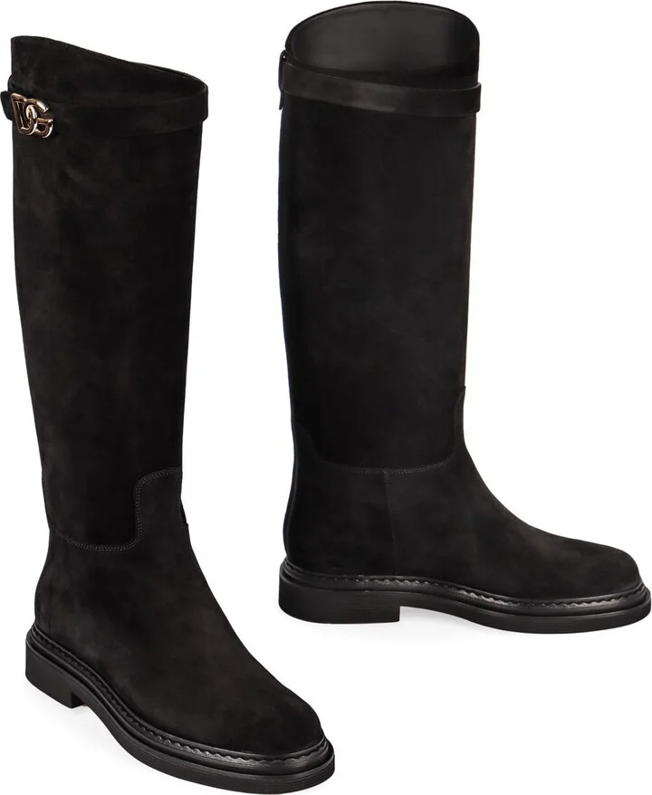 Dolce & Gabbana Suede Knee High Boots - Image 3