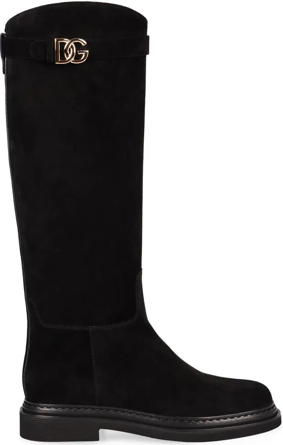 Dolce & Gabbana Suede Knee High Boots