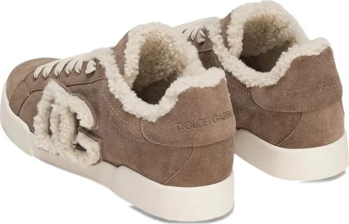 Dolce & Gabbana Suede Sneakers With Shearling Lining Shoes - Image 3