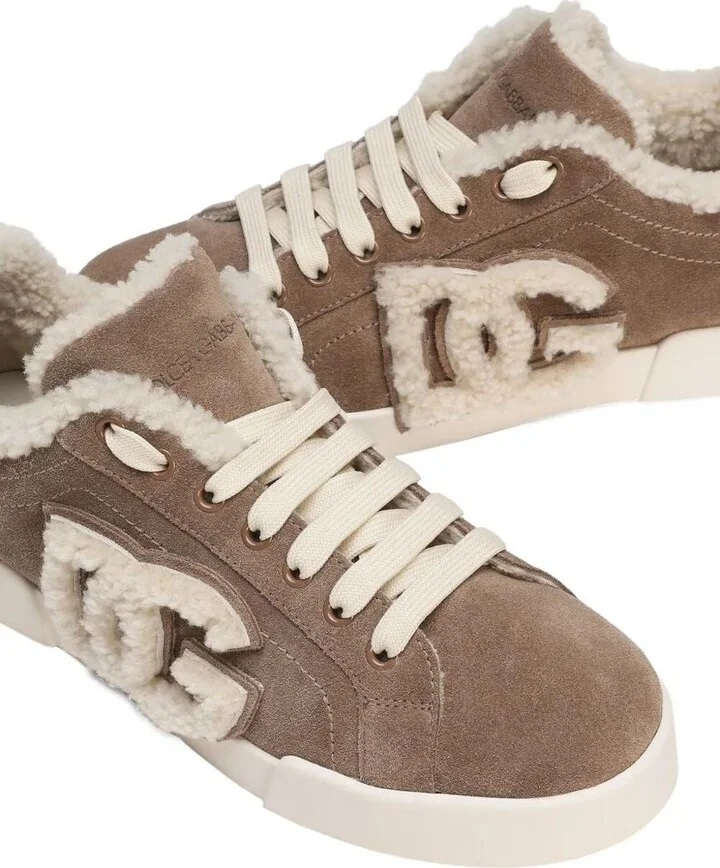Dolce & Gabbana Suede Sneakers With Shearling Lining Shoes - Image 4