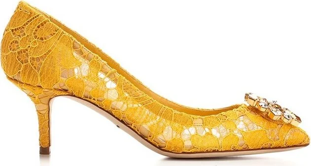 Dolce & Gabbana Taormina Lace Embellished Pumps