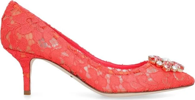 Dolce & Gabbana Taormina Lace Embellished Pumps