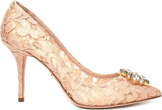Dolce & Gabbana Taormina Lace Embellished Pumps