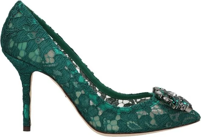 Dolce & Gabbana Taormina Lace Embellished Pumps