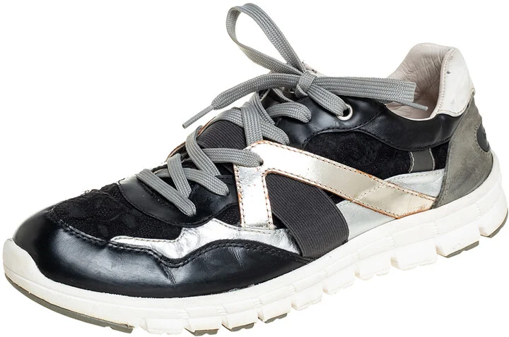 Dolce & Gabbana Tricolor Lace And Leather Low Top Sneakers Size 42