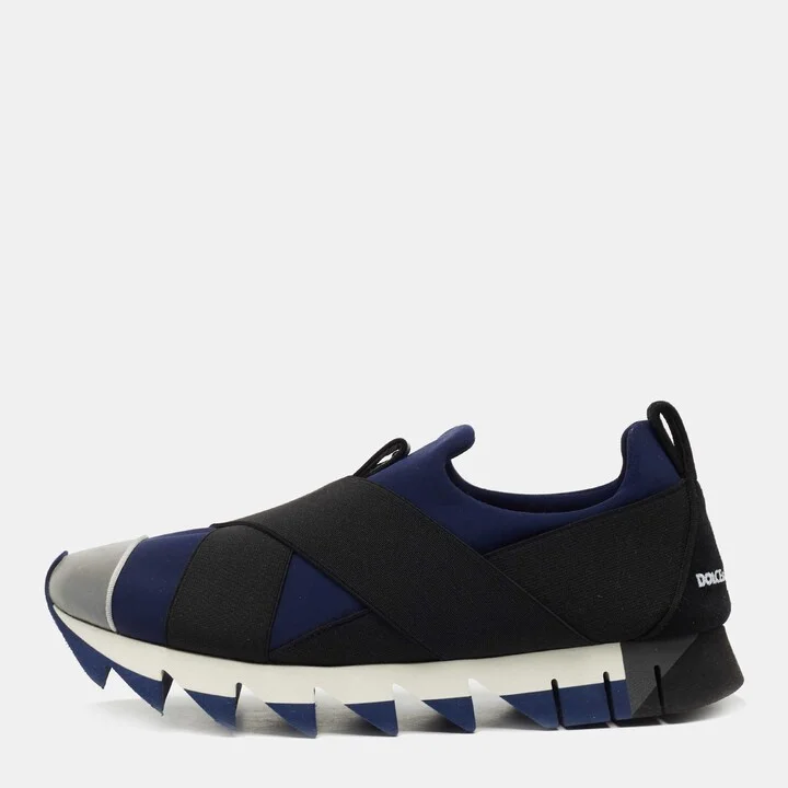 Dolce & Gabbana Tricolor Neoprene and Suede Ibiza Sneakers Size 40