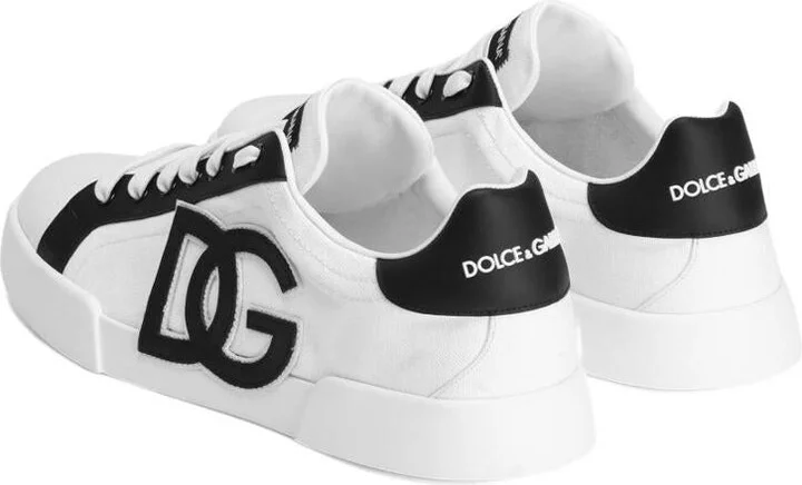 Dolce & Gabbana White And Black 'Portofino Light Strobel' Sneakers - Image 2