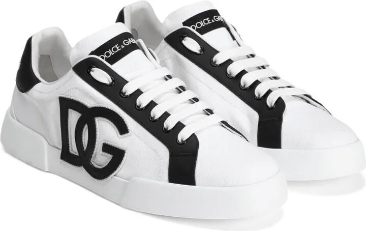 Dolce & Gabbana White And Black 'Portofino Light Strobel' Sneakers - Image 4