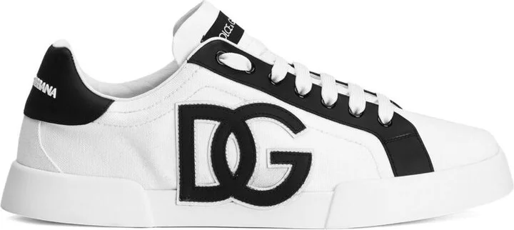 Dolce & Gabbana White And Black 'Portofino Light Strobel' Sneakers