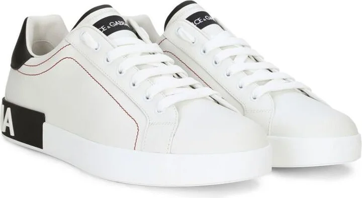 Dolce & Gabbana White And Black 'Portofino' Sneakers - Image 3