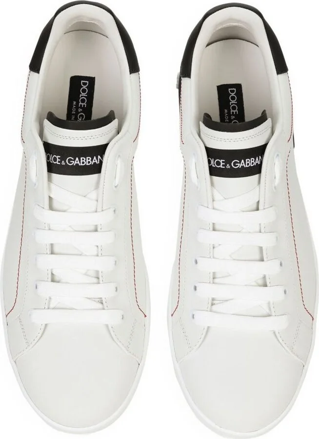 Dolce & Gabbana White And Black 'Portofino' Sneakers - Image 4