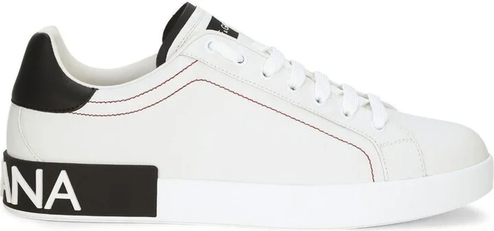 Dolce & Gabbana White And Black 'Portofino' Sneakers