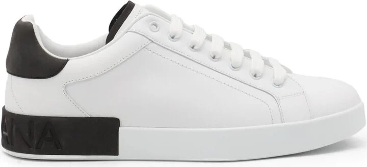 Dolce & Gabbana White And Black 'Portofino' Sneakers