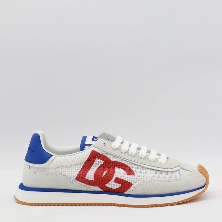 Dolce & Gabbana White And Blue Sneakers
