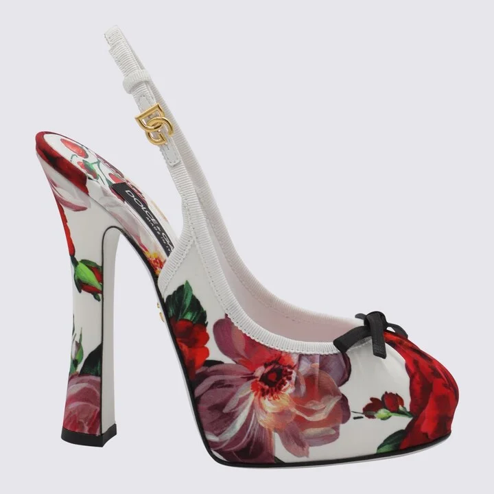 Dolce & Gabbana White And Multicolor Pumps