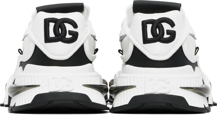 Dolce&Gabbana White & Black Mixed-Material Airmaster Sneakers - Image 2