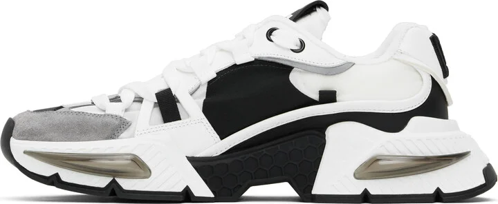 Dolce&Gabbana White & Black Mixed-Material Airmaster Sneakers - Image 3