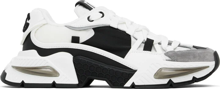 Dolce&Gabbana White & Black Mixed-Material Airmaster Sneakers