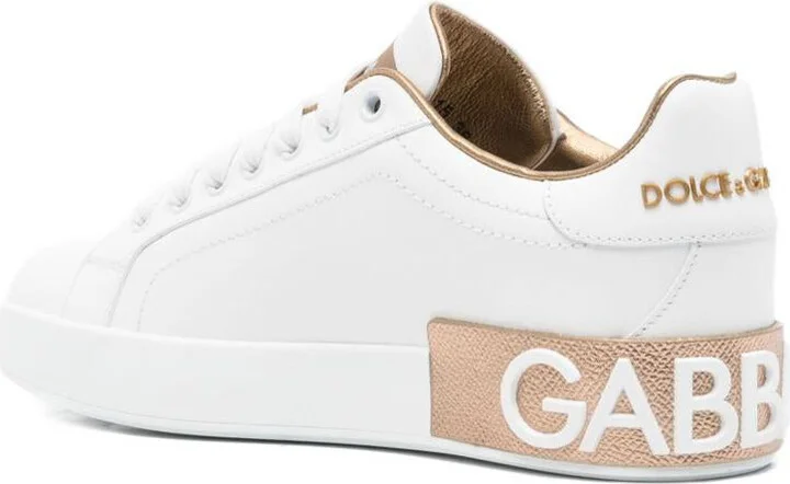 Dolce & Gabbana White Calf Leather 'Portofino' Sneakers - Image 2