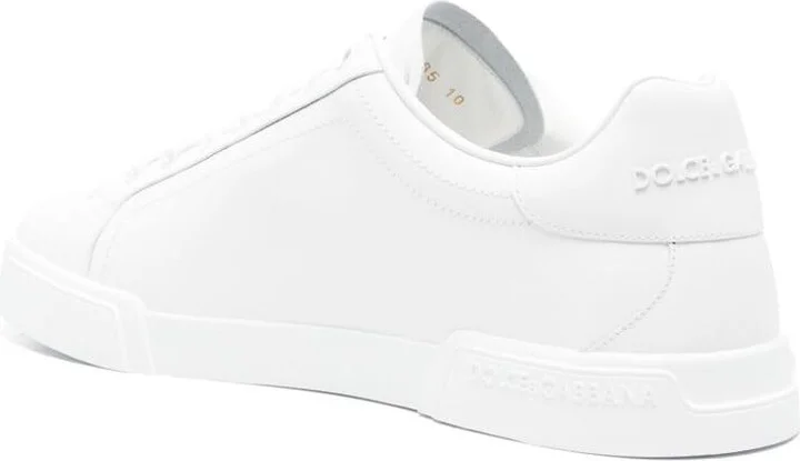 Dolce & Gabbana White Calf Leather Sneakers - Image 4
