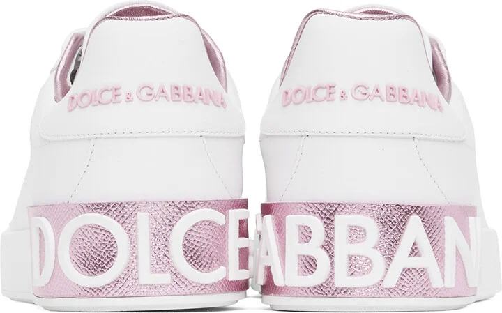 Dolce&Gabbana White Calfskin Nappa Portofino Sneakers - Image 2