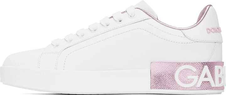 Dolce&Gabbana White Calfskin Nappa Portofino Sneakers - Image 3