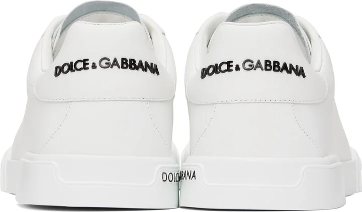 Dolce&Gabbana White Calfskin Nappa Portofino Sneakers - Image 2