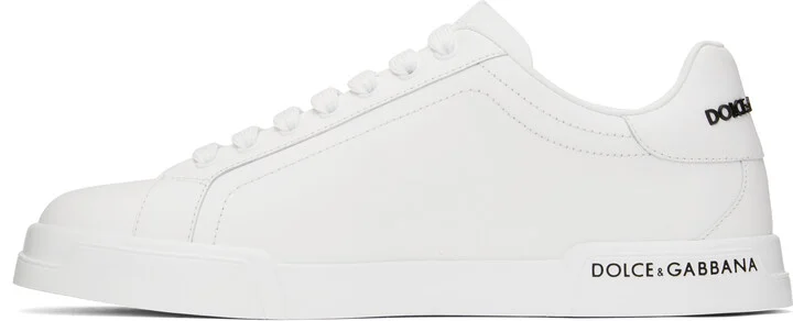 Dolce&Gabbana White Calfskin Nappa Portofino Sneakers - Image 3