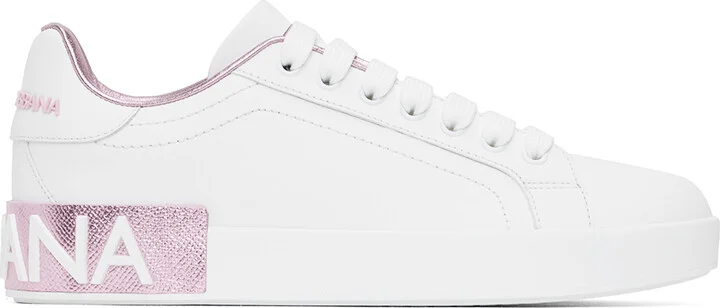 Dolce&Gabbana White Calfskin Nappa Portofino Sneakers
