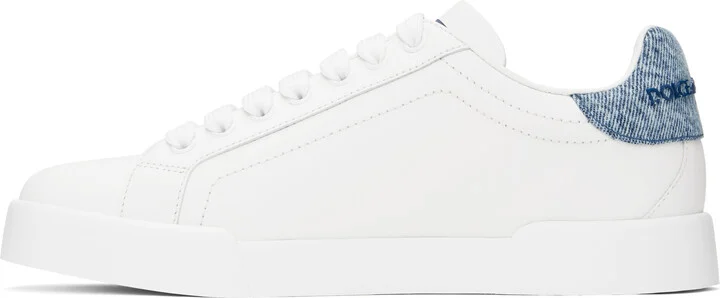 Dolce&Gabbana White Calfskin Portofino Light Sneakers - Image 3