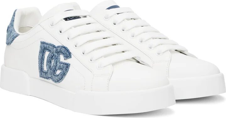 Dolce&Gabbana White Calfskin Portofino Light Sneakers - Image 4