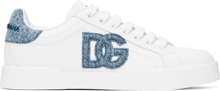Dolce&Gabbana White Calfskin Portofino Light Sneakers