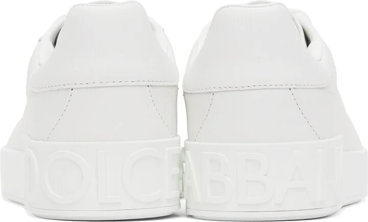 Dolce&Gabbana White Calfskin Portofino Sneakers - Image 2
