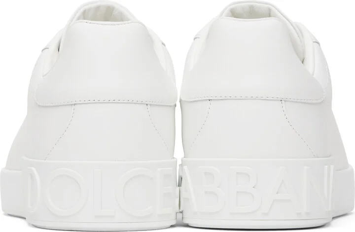 Dolce&Gabbana White Calfskin Portofino Sneakers - Image 2