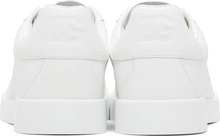 Dolce&Gabbana White Calfskin Portofino Sneakers - Image 2