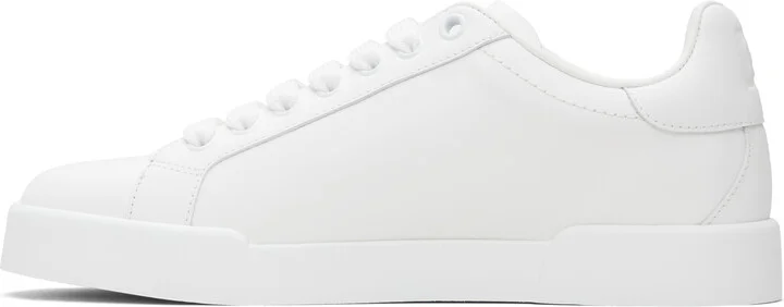 Dolce&Gabbana White Calfskin Portofino Sneakers - Image 3