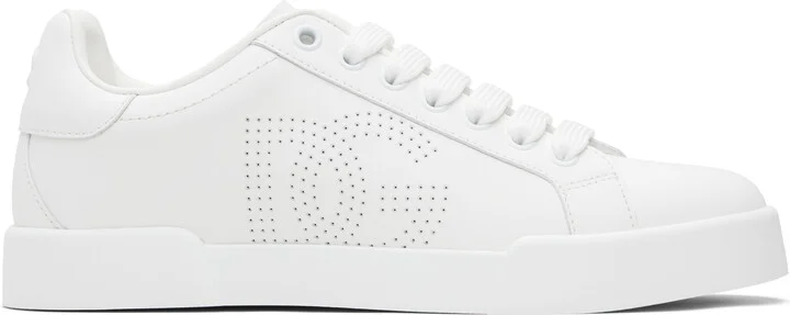 Dolce&Gabbana White Calfskin Portofino Sneakers