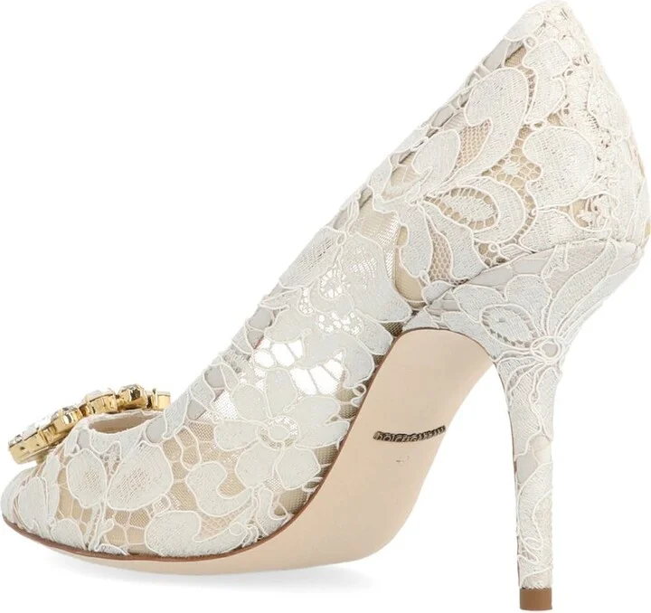 Dolce & Gabbana White Cotton Pumps - Image 2