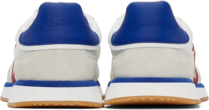 Dolce&Gabbana White & Gray Mixed-Material 'DG' Cushion Sneakers - Image 2