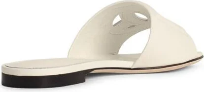 Dolce & Gabbana White Leather Slippers - Image 3