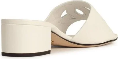 Dolce & Gabbana White Leather Slippers - Image 3